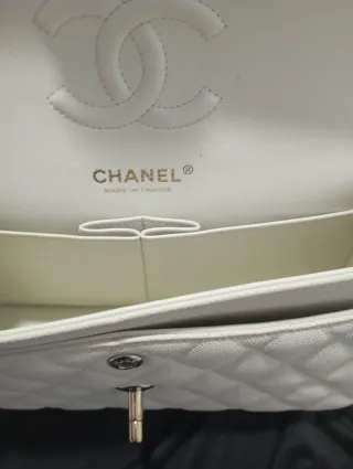 Bolso Chanel Clásico Blanco Piel