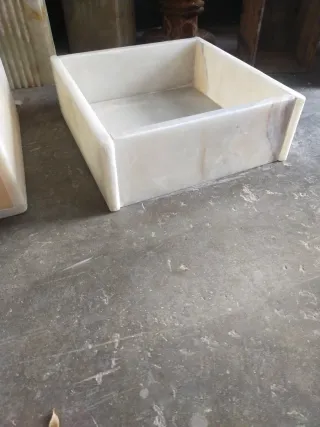 Lavabo de Onix Blanco Transparente 40x40x15cm