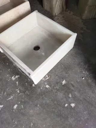 Lavabo de Onix Blanco Transparente 40x40x15cm