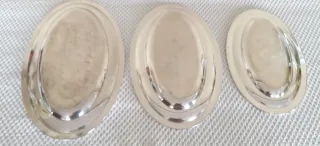 3 Fuentes Ovaladas Metal Plateado