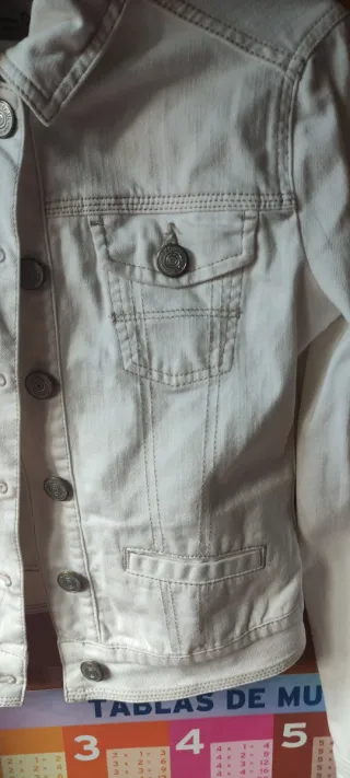 Cazadora vaquera Massimo Dutti blanca Talla S