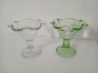 Coppia Coppe Gelato Dessert Macedonia Vetro