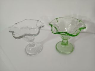 Coppia Coppe Gelato Dessert Macedonia Vetro