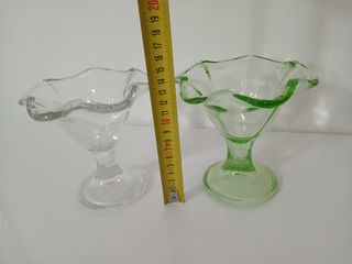 Coppia Coppe Gelato Dessert Macedonia Vetro