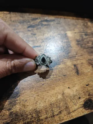 Anillo Acero Inoxidable Gótico Negro