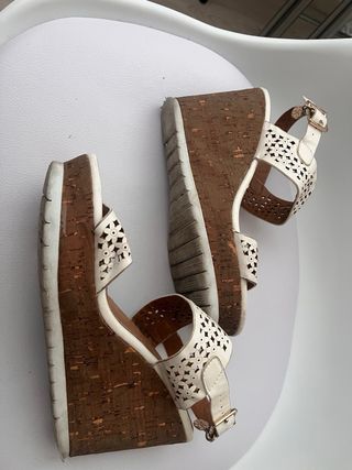 Zeppa Gold&Gold Bianco T38/39 effetto sughero