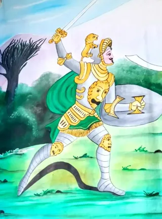 Tela Pupi Siciliani dipinta a mano