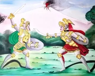 Tela Pupi Siciliani dipinta a mano