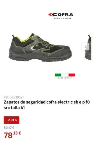 Zapatos de seguridad COFRA Talla 42