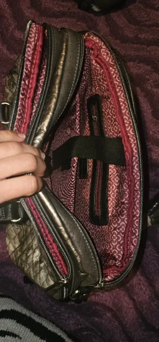 Borsa porta computer grigia e argentata