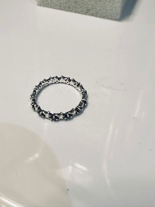 Anillo Plata Estrellas Circonitas Negras