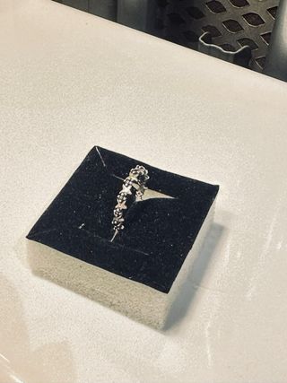 Anillo Plata Estrellas Circonitas Negras