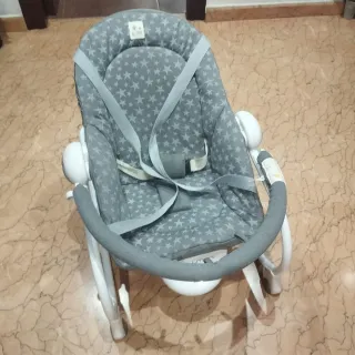 Hamaca para bebé gris estrellas