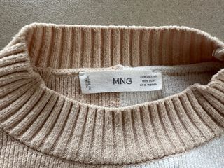 Jersey Mango Beige y Blanco Talla XS