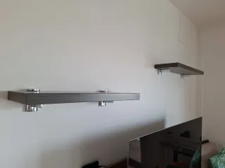 2 Estantes flotantes madera y metal