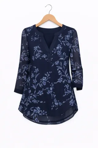 Blusa floral azul
