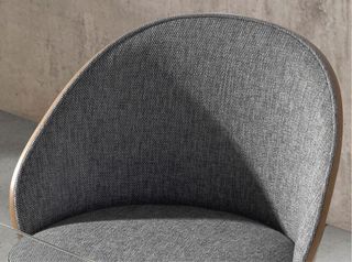 8 Sillas Tela Gris y Madera Nogal Nuevas