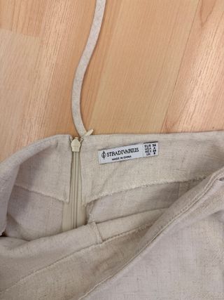 Falda pantalón Stradivarius beige