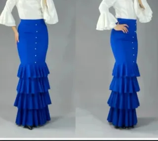 Falda flamenca azul talla xs/s y m