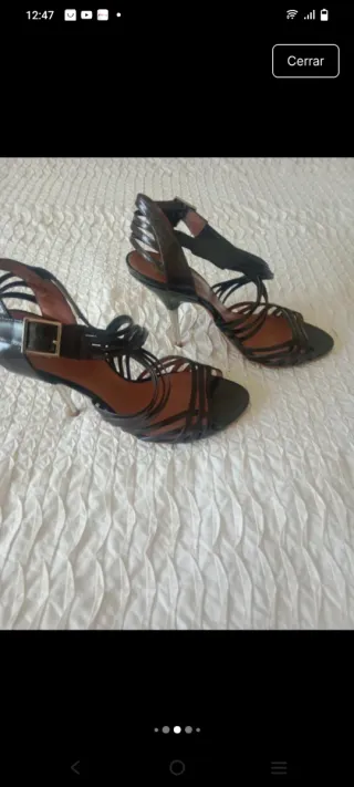 Sandalias tacón Zara marrones