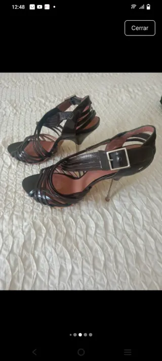 Sandalias tacón Zara marrones