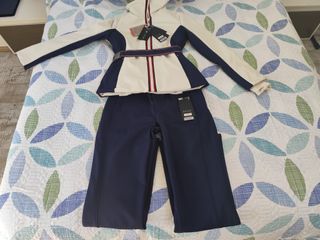 Conjunto Chaqueta y Pantalón de nieve Azul/Blanco