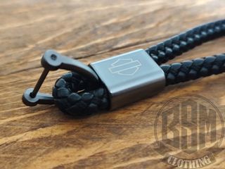Portachiavi Harley Davidson intrecciato nero