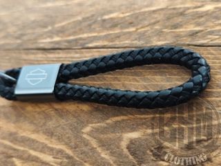Portachiavi Harley Davidson intrecciato nero