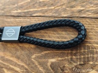 Portachiavi Harley Davidson intrecciato nero