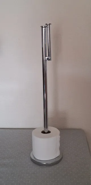 Portarrollos papel higiénico metal plateado