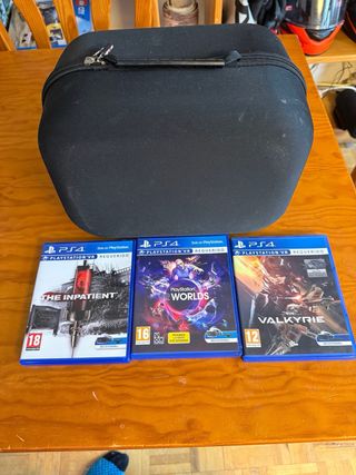 PS VR con 3 juegos y caja transportadora