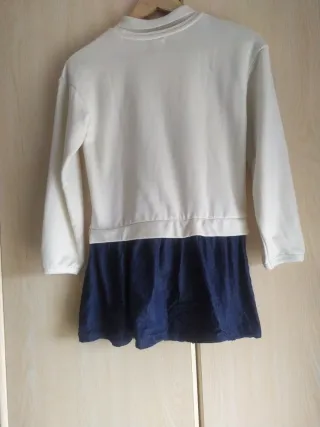 Vestido niña blanco y azul