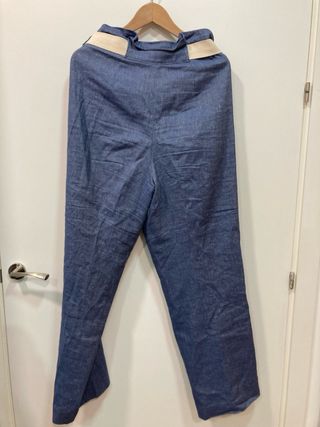 Pantalones Claudie Pierlot azules con cinturón