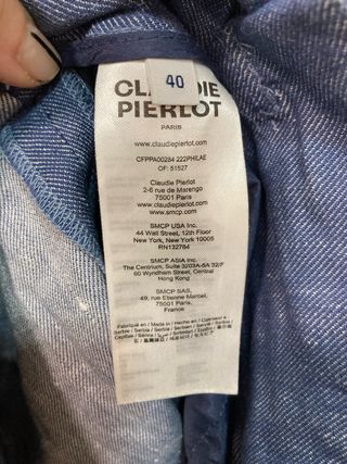 Pantalones Claudie Pierlot azules con cinturón