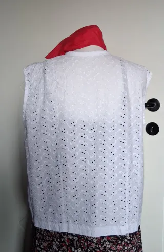 Camicia donna smanicata bianca