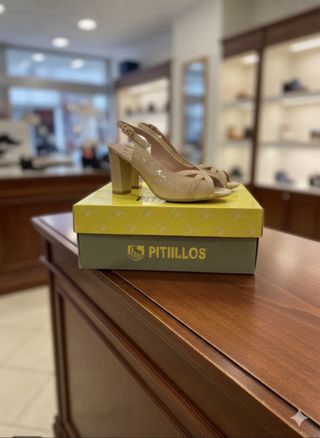 Zapatos Peep Toe Beige Pitillos