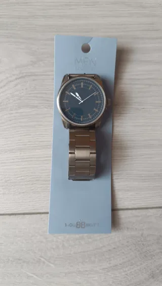 Reloj Elegante Caballero Negro/Plata