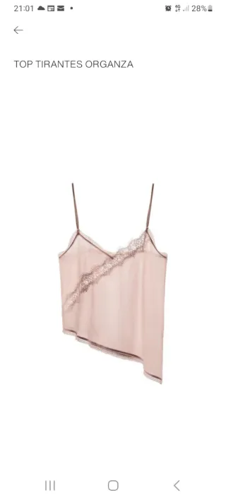 Top lencero organza rosa Zara Talla M