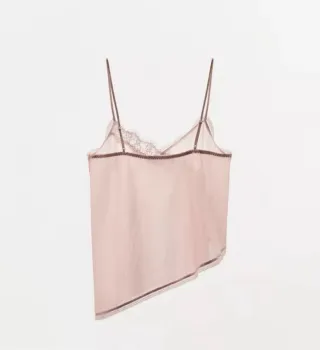 Top lencero organza rosa Zara Talla M