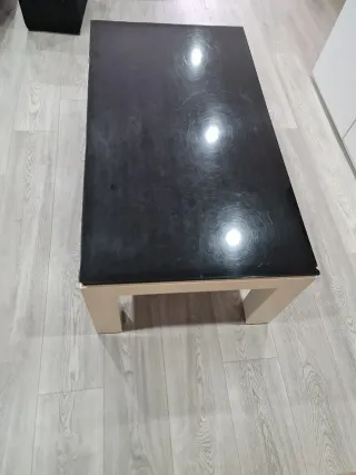 Mesa de centro moderna cristal y madera