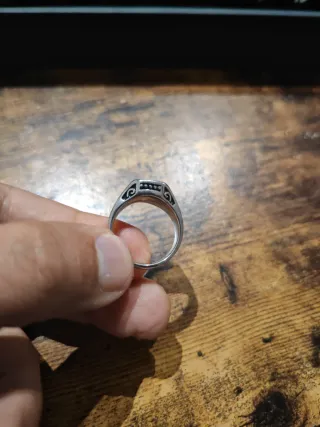 Anillo Acero Inoxidable Hombre Piedra Roja