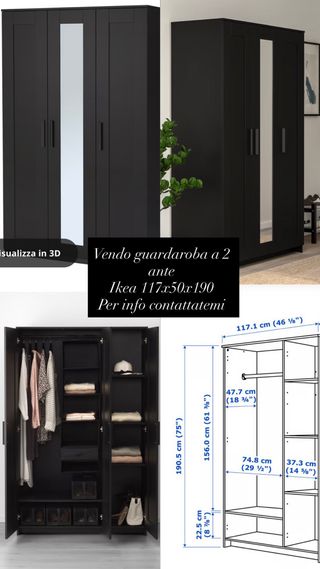 Guardaroba 2 ante Ikea 117x50x190