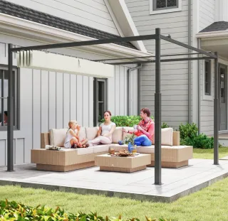 Pérgola Outsunny 3x3m Techo Retráctil