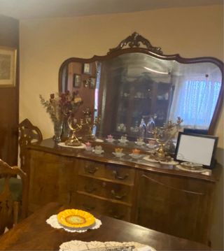 Aparador Cómoda Retro Madera y Cristal