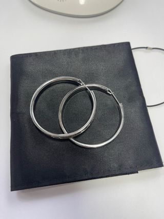 Pendientes aro con cristales plateados