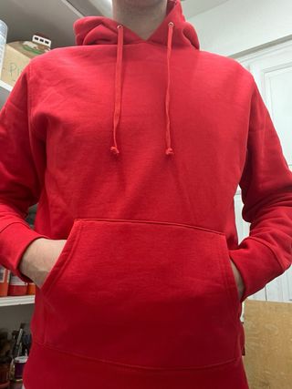 Sudadera Supreme Roja Logo Blanco
