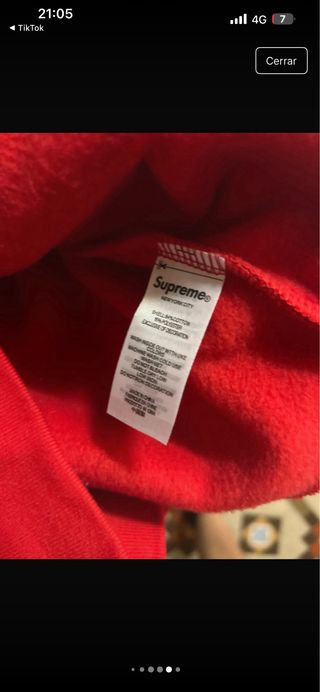 Sudadera Supreme Roja Logo Blanco