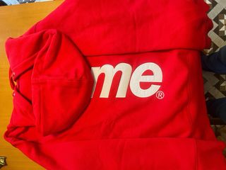 Sudadera Supreme Roja Logo Blanco