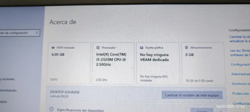 Portátil Dell i5 12.5 pulgadas,  4GB RAM - 256 GB afbeelding 2
