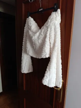 Sudadera blanca peluche talla XXL